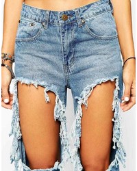Asos Liquor N Poker Liquor Poker High Rise Mom Jeans With Extreme Thigh Rips