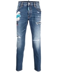 DSQUARED2 Logo Patch Tapered Leg Jeans