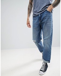 Lee Loose Cropped Jeans With Knee Rip