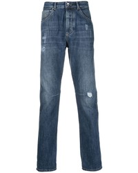 Brunello Cucinelli Low Rise Slim Fit Ripped Jeans