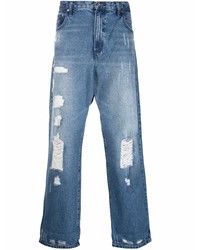 Michael Kors Michl Kors Wide Leg Distressed Jeans