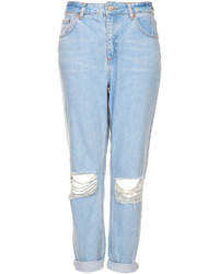 Topshop Moto Blue Ripped Hihg Waisted Jeans