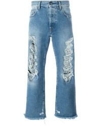Palm Angels Distressed Cropped Jeans