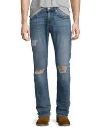 7 For All Mankind Paxtyn Destroyed Denim Jeans Relic