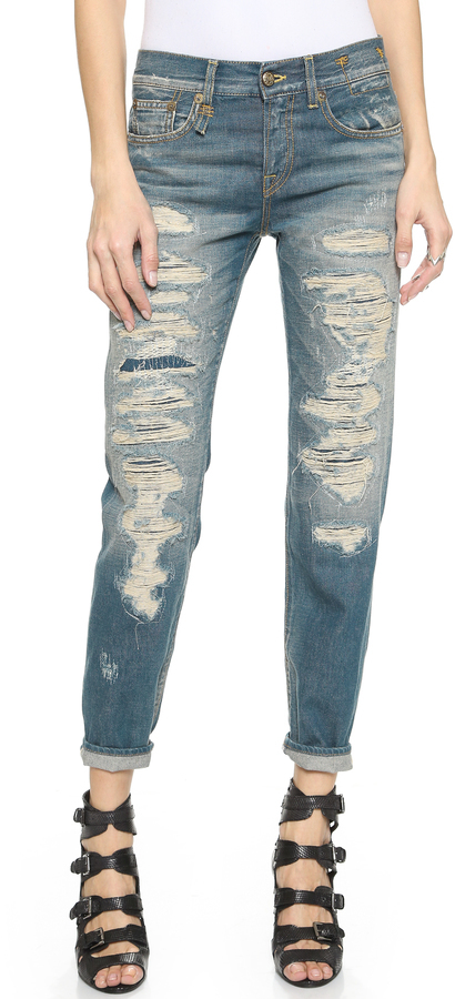 shredded boyfriend jeans