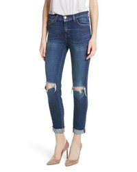 L'Agence Rachel Ripped Crop Slim Fit Jeans