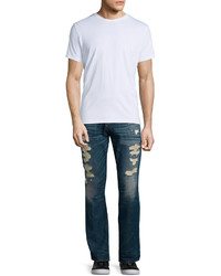 True Religion Ricky Distressed Denim Jeans Medium Blue