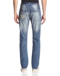 X-Ray Rip And Repair Slim Straight Jeans