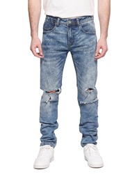 ELEVENPARIS Ripped Athletic Fit Jeans In Medium Blue Vintage Wash At Nordstrom