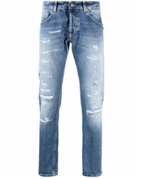 Dondup Ripped Detail Straight Leg Jeans
