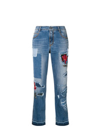 Ermanno Scervino Ripped Jeans With Embroidery Details