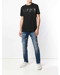Philipp Plein Ripped Slim Fit Jeans