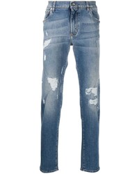 Dolce & Gabbana Ripped Straight Leg Jeans