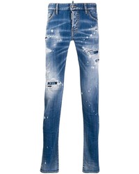 DSQUARED2 Ripped White Spots Slim Jeans