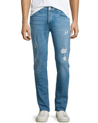 Hudson Sartor Raw Skinny Leg Denim Jeans Blue