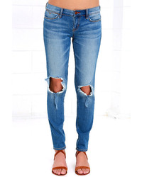 Dittos Selena Blue Destroyed Ankle Skinny Jeans