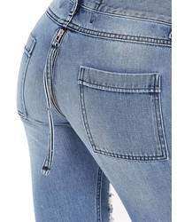 Shredded Cotton Denim Jeans