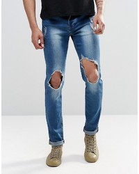 Sixth June Skinny Jeans With Large Knee Rips
