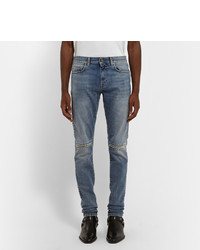 Saint Laurent Slim Fit 155cm Hem Ripped Denim Jeans