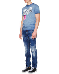 DSQUARED2 Slim Fit Distressed Denim Jeans Blue