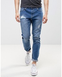 LDN DNM Slim Fit Jeans In Washed Blue