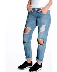 Boohoo Sophie High Waisted Mom Jeans With Rips