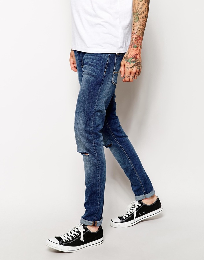 Asos Super Skinny Jeans With Rips 56 Asos Lookastic 