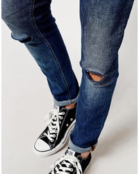 Asos Super Skinny Jeans With Rips
