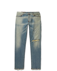 Balmain Tapered Distressed Denim Jeans