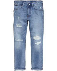 H&M Tapered Low Jeans Light Denim Blue
