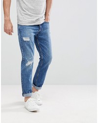 Calvin Klein Jeans Tapered Rip And Repair Jeans