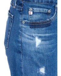 AG Jeans The Drew Straight Leg Cotton Blend Denim Boyfriend Jeans