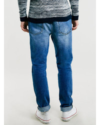 Topman Ltd Blue Ripped Skinny Jeans