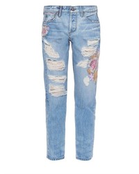 Tortoise Jeans Savanna Floral Embroidered Ripped Jeans