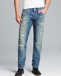 True Religion Jeans Geno Super T Distressed Straight Fit In Greatest Hits