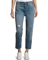 Vince Union Distressed Slouchy Jeans Blue