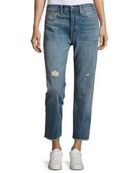 Vince Union Distressed Slouchy Jeans Blue