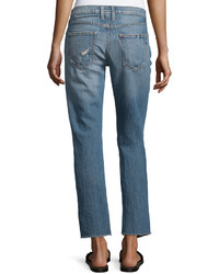 Current/Elliott Unrolled Cropped Jeans Bombay Destroyed