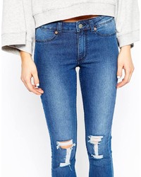 Cheap Monday Ankle Skinny Jeans With Ripped Knees