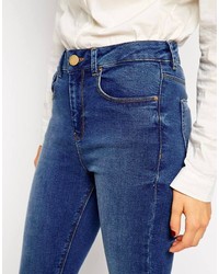 Asos Ridley Jeans In Mount Eden Wash With Ripped Knee