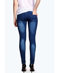 Boohoo Evie Low Rise Patch Work Ripped Knee Skinny Jeans
