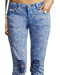 Boohoo Evie Low Rise Ripped Knee Skinny Jeans