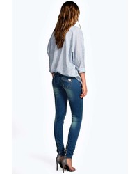 Boohoo Evie Low Rise Ripped Super Skinny Jeans