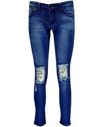 Boohoo Evie Low Rise Ripped Super Skinny Jeans