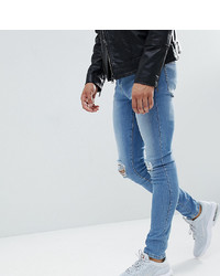 Brooklyn Supply Co. Brooklyn Supply Co Light Washed Denim Dyker Jeans With Knee Slit In Super Skinny Fit