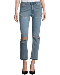 Cheap Monday Common Distressed Skinny Jeans Blue