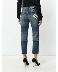 Dolce & Gabbana Deconstructed Logo Patch Jeans