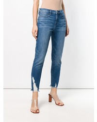 Frame Denim Distressed Hem Slim Fit Jeans
