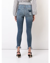 Frame Denim Frayed Hem Skinny Jeans