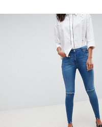Parisian Tall Frayed Hem Skinny Jeans With Ripped Knee